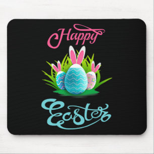Tapis De Souris Joyeux oeufs de lapin lapin de Pâques; Femmes de l
