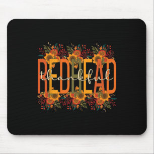 Tapis De Souris Joyeux rousse Thanksgiving Femme rousse