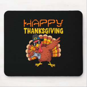 Tapis De Souris Joyeux Thanksgiving Drôle de joueur de dinde Dabbi