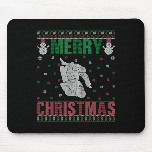 Tapis De Souris Js Xmas Correspondant Jiu Jitsu Combattez Fighter  (Devant)