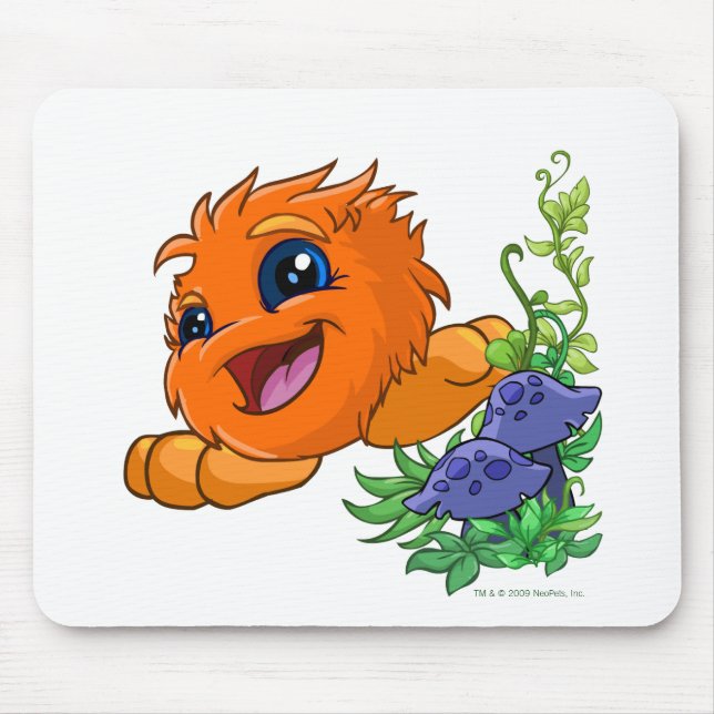 Tapis De Souris JubJub orange heureux au central de Neopia (Devant)