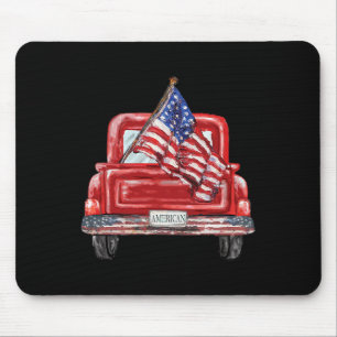 Tapis De Souris Juillet Camion Rouge Drapeau Américain Jour de l'I