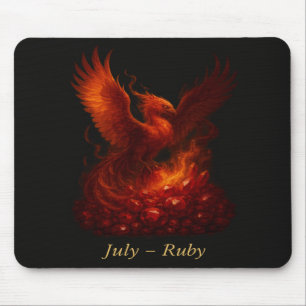 Tapis De Souris Juillet Ruby - Phoenix et Pierre de naissance