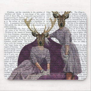 Tapis De Souris Jumeaux de cerfs communs dans le pourpre