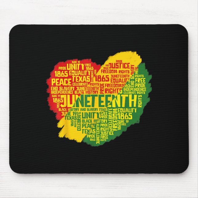 Tapis De Souris Juneteenth cœur histoire noire afro américain (Devant)