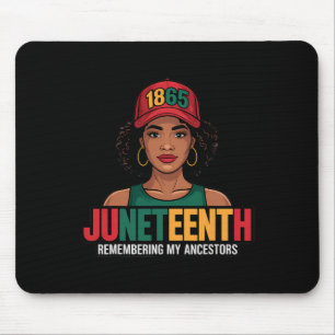 Tapis De Souris Juneteenth femmes noires mélanine Reine depuis 186