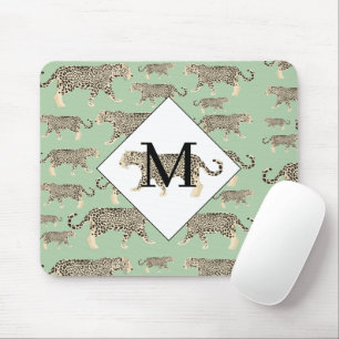 Tapis De Souris Jungle Jaguar Motif animal Monogramme initial