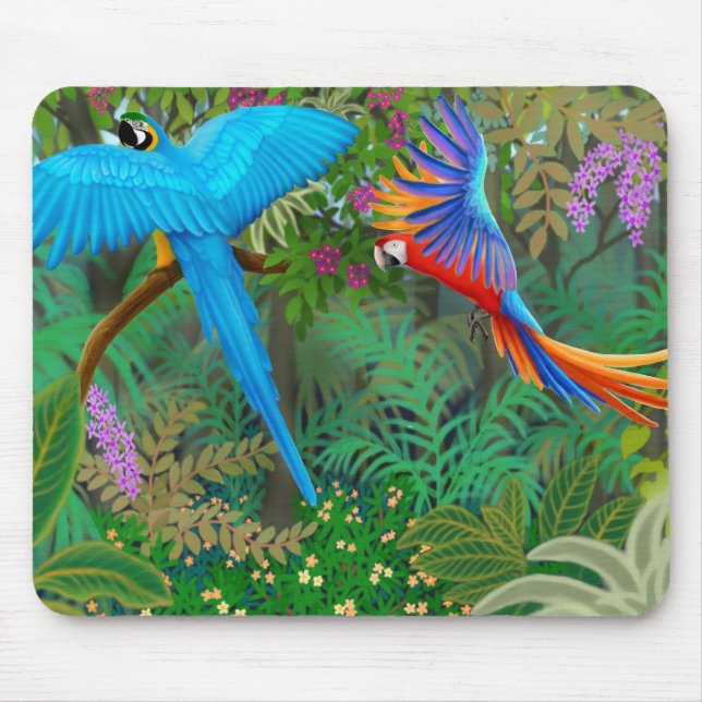 Tapis De Souris Jungle Mousepad d'ara (Devant)