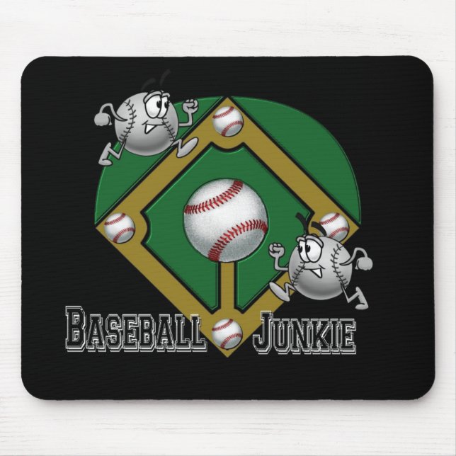 Tapis De Souris Junkie Whimsical de baseball (Devant)
