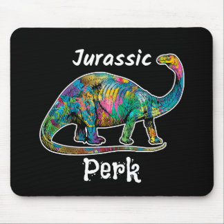 Tapis De Souris Jurassic Perk Dinosaure Coloré Noir