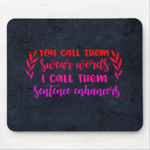 Tapis De Souris Jurez le noir Mousepad de mots