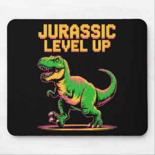 Tapis De Souris Juric Level Up Pixel Dinosaure Anniversaire Joueur