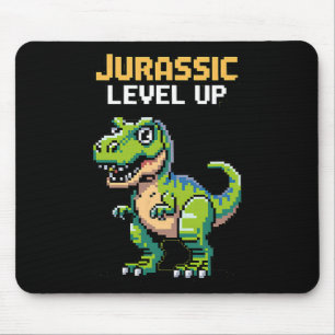 Tapis De Souris Juric Level Up Pixel Dinosaure Joueur Rétro 
