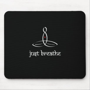 Tapis De Souris Just Breathe - Style sanskrit blanc