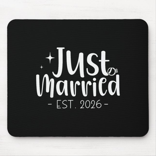 Tapis De Souris Just Married 2026 Honeymoon Wedding Couples Fiance (Devant)