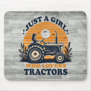 Tapis De Souris Juste fille qui aime Tracteurs Tractor Lover Vinta