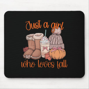 Tapis De Souris Juste Une Fille Qui Aime Chute Citrouille Coquette