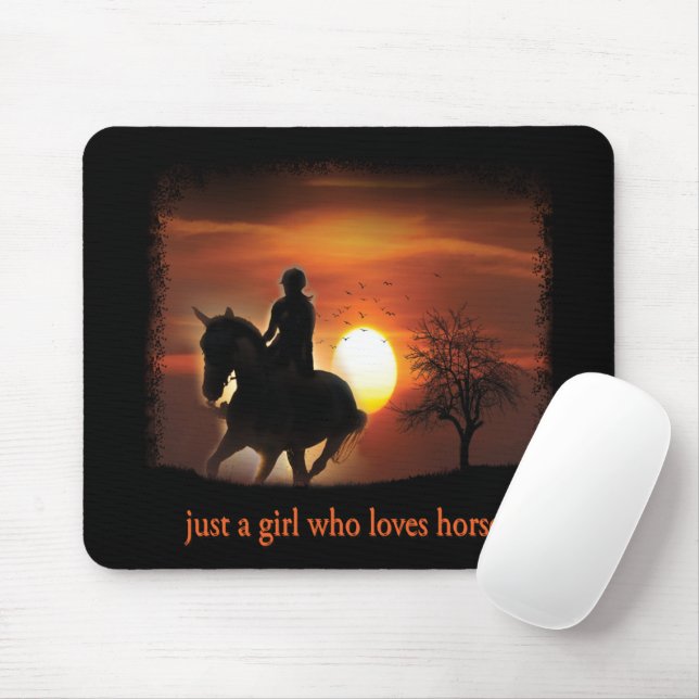 Tapis De Souris juste une fille qui aime les chevaux (Avec souris)