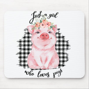 Tapis De Souris Juste une fille qui aime les cochons