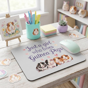 Tapis De Souris Juste une fille qui aime les cochons d'Inde Coch