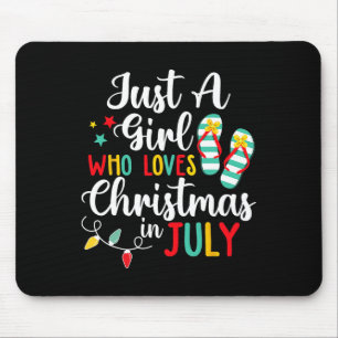 Tapis De Souris Juste Une Fille Qui Aime Noël En Juillet Été Être