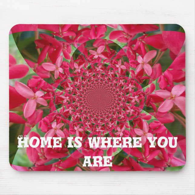 Tapis De Souris Kaleidoscope de Crimson : Blood Milkweed Flower Ar (Devant)
