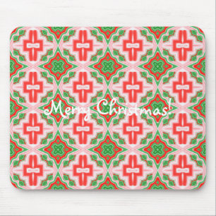 Tapis De Souris Kaleidoscope en forme d'étoile de Noël carrelé