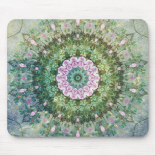 Tapis De Souris Kaléidoscope, lilas et vert sous-marins