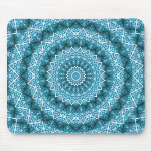 Tapis De Souris Kaleidoscope / Mandala bleu clair