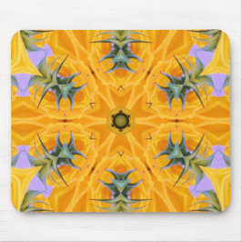 Tapis De Souris Kaleidoscope Pétales de tournesol jaune