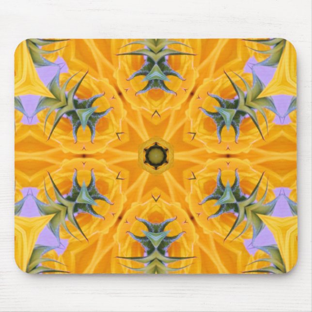 Tapis De Souris Kaleidoscope Pétales de tournesol jaune (Devant)