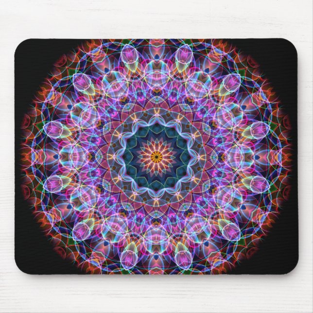 Tapis De Souris Kaléidoscope pourpre de Lotus (Devant)