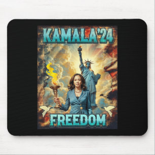 Tapis De Souris Kamala Pour Président Slogan Statue Liberté Pro Ha