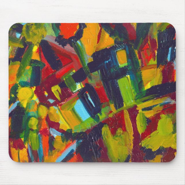 Tapis De Souris Kandinsky 304 Oeuvre Abstraite colorée (Devant)