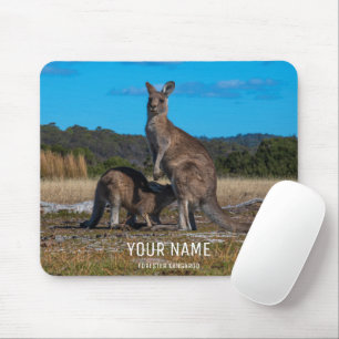 Tapis De Souris Kangaroo avec bébé joey Tasmania Australie