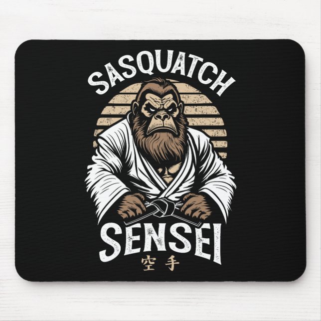 Tapis De Souris Karate Guerrier Légende Sasquatch Sensei Bigfoot M (Devant)