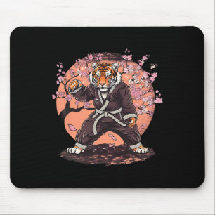 Tapis De Souris Karate Tigre Fleurs Sakura Taekwondo Jiu-jitsu Ju