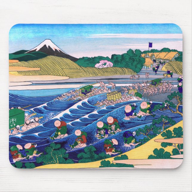 Tapis De Souris Katsushika Hokusai - Fuji from Kanaya on Tokaido (Devant)