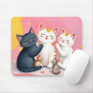Tapis De Souris Kawaii Art Chats et souris