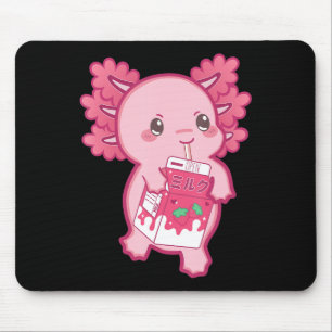 Tapis De Souris Kawaii Axolotl fraise Lait Ado Fille Enfants Japa