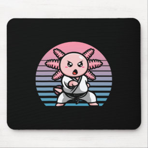 Tapis De Souris Kawaii Axolotl Karate Funny Martial Arts