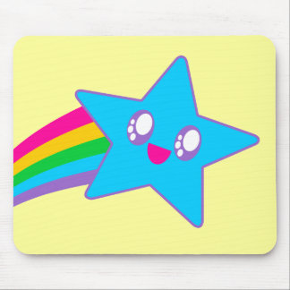 Tapis De Souris Kawaii Rave Neon Étoile Arc-en-ciel