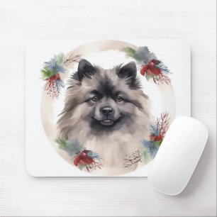 Tapis De Souris Keeshony Christmas Wreath Festive Pup