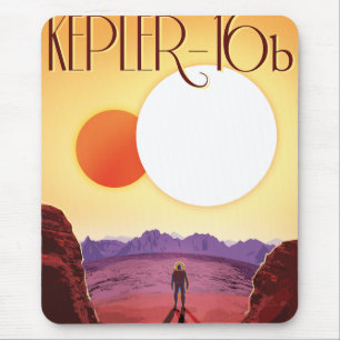 Tapis De Souris Kepler-16b : Coucher de soleil solaire binaire Fin