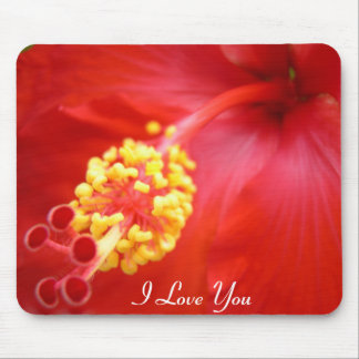 Tapis De Souris Ketmie rouge Mousepad - votre texte !