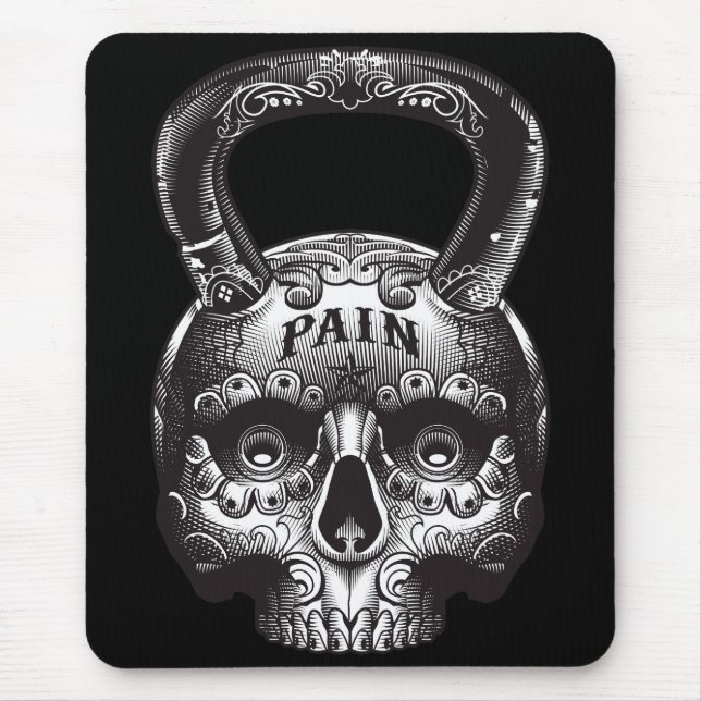 Tapis De Souris Kettlebell Skull - Gym entraînement Motivational (Devant)