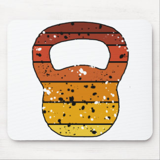 Tapis De Souris Kettlebell Vintage Rétro dérangé Orange