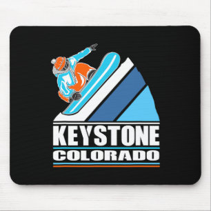 Tapis De Souris Keystone Colorado - Snowboardeur Vintage