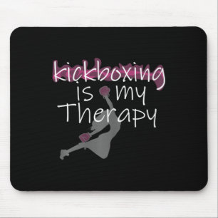 Tapis De Souris Kickboxing Féminin Est Ma Thérapie , Kickboxin