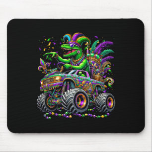 Tapis De Souris Kid Mardi Gras Grawer Dinosaur Trex Monster Truck